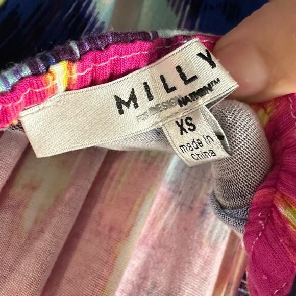 NWT $68 MILLY for DesigNation Watercolor Romper, Size XS, Sleeveless, Colorful - Picture 8 of 8